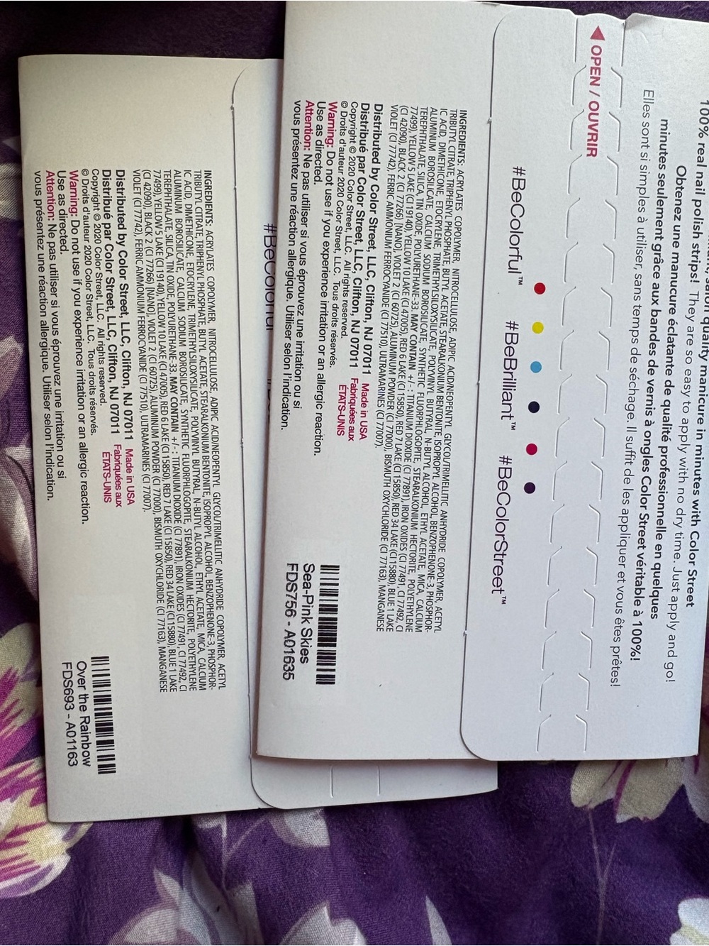 Sea Pink Skies & Over the Rainbow Color Street nail polish strips - Picture 2 of 2